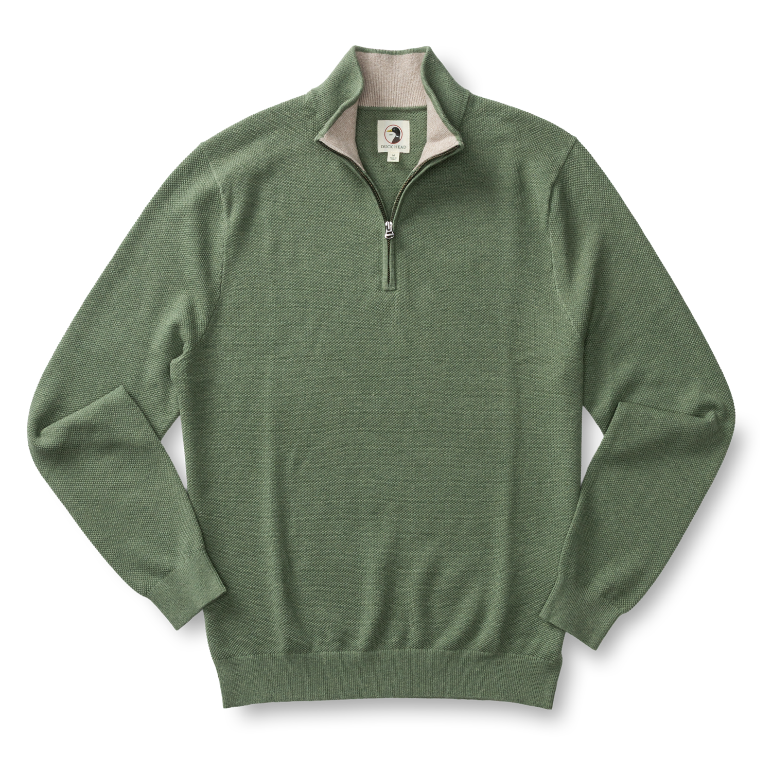 Colton Pique 1/4 Zip Sweater - Oil Green Heather