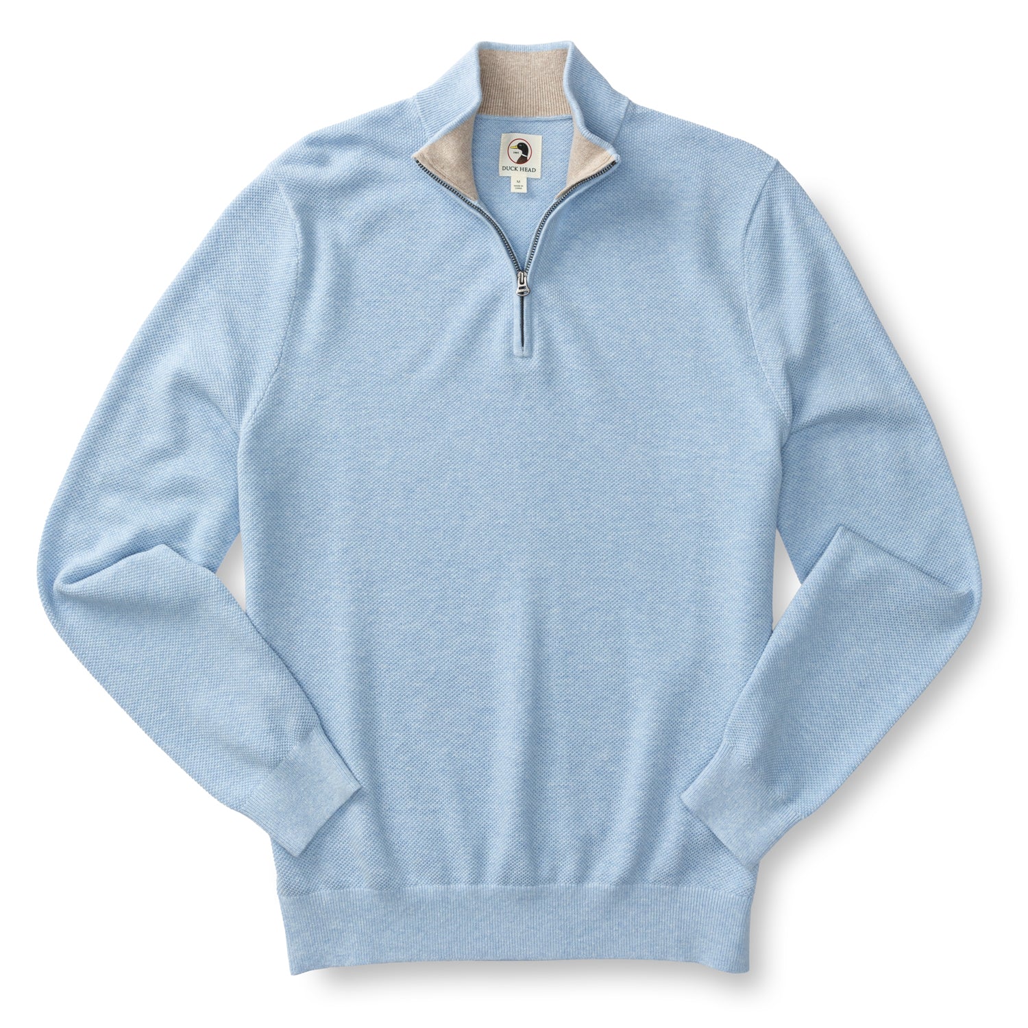 Colton Pique 1/4 Zip Sweater - Light Blue