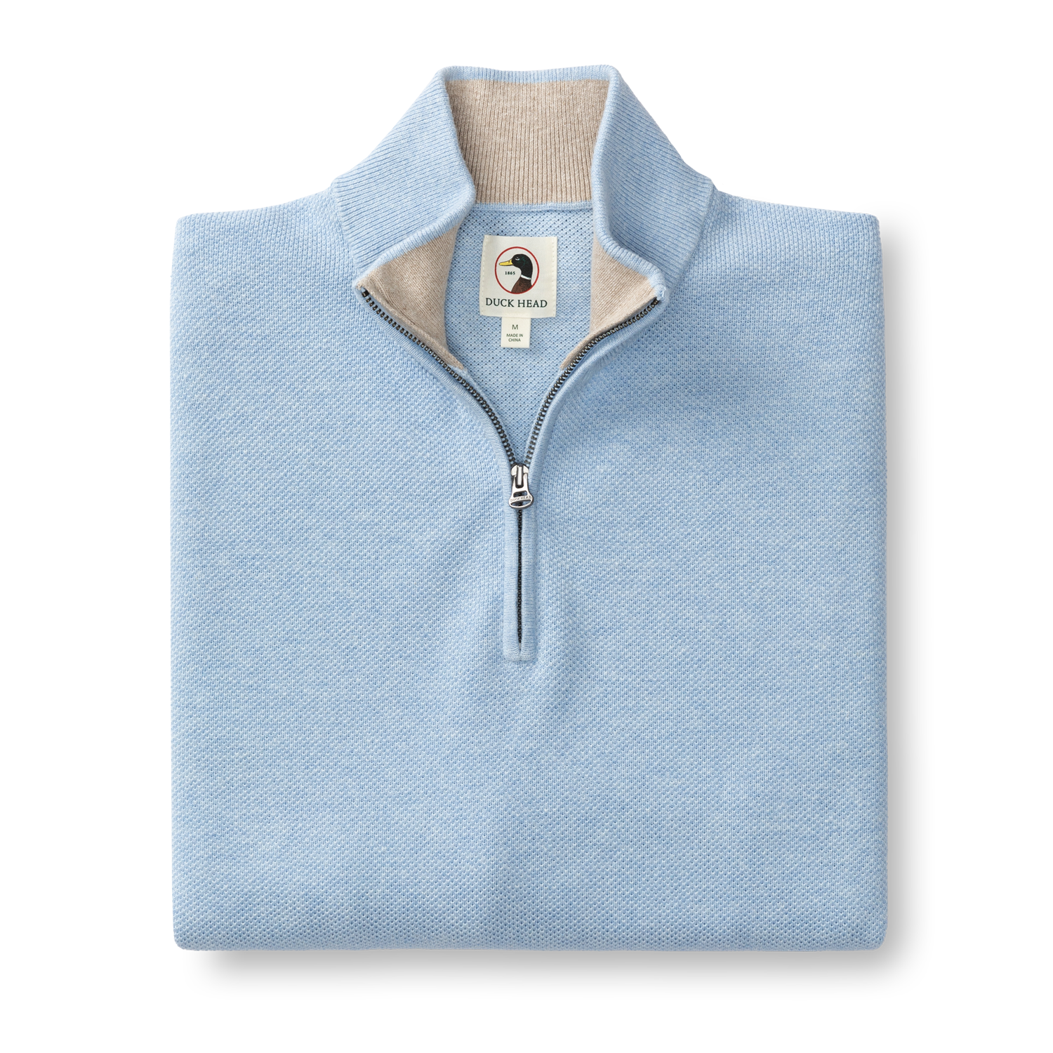 Colton Pique 1/4 Zip Sweater - Light Blue