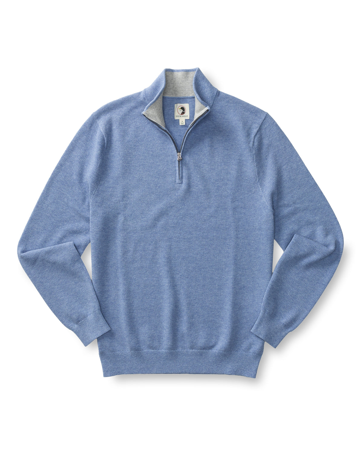 Colton Pique 1/4 Zip Sweater - Chambray Blue Heather