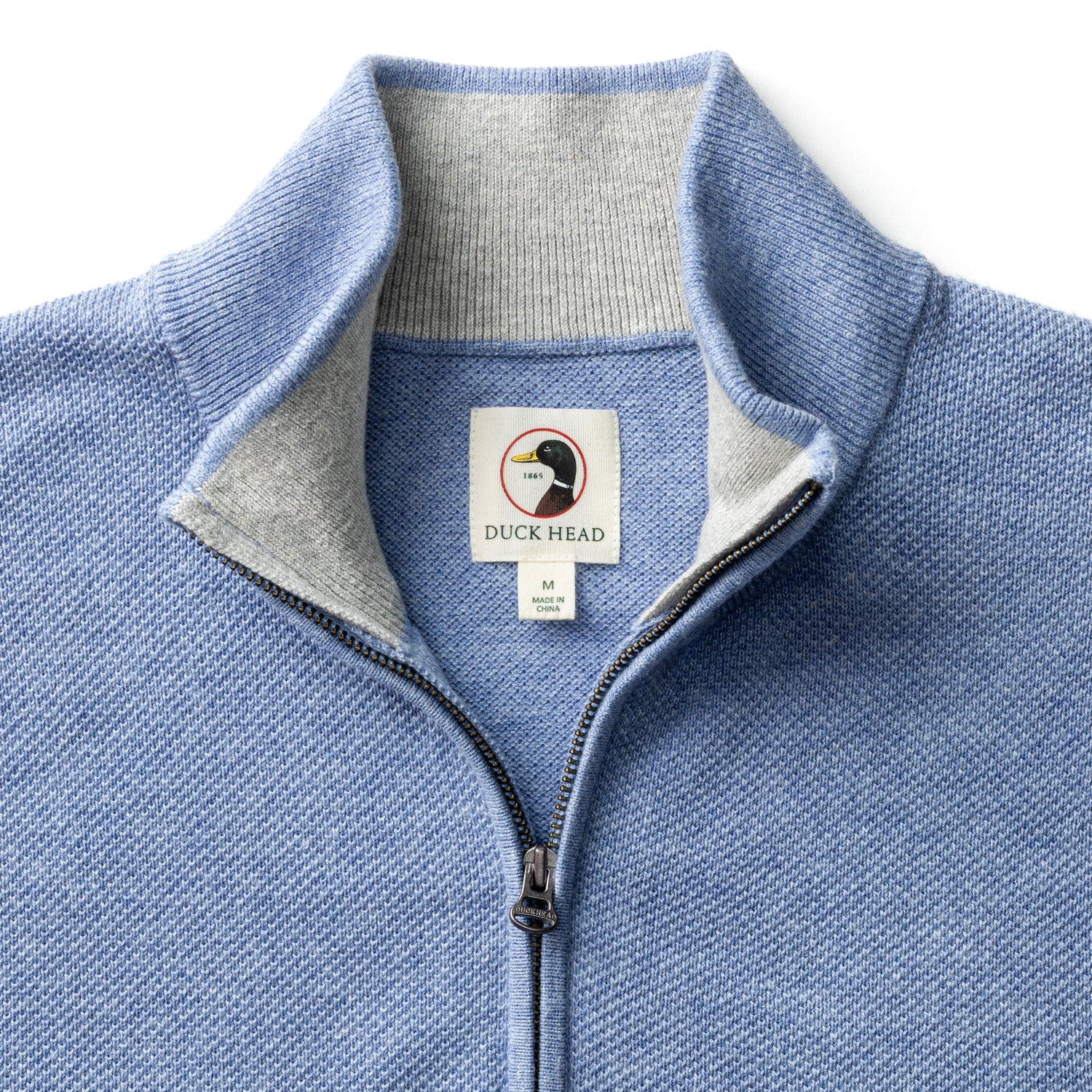 Colton Pique 1/4 Zip Sweater - Chambray Blue Heather