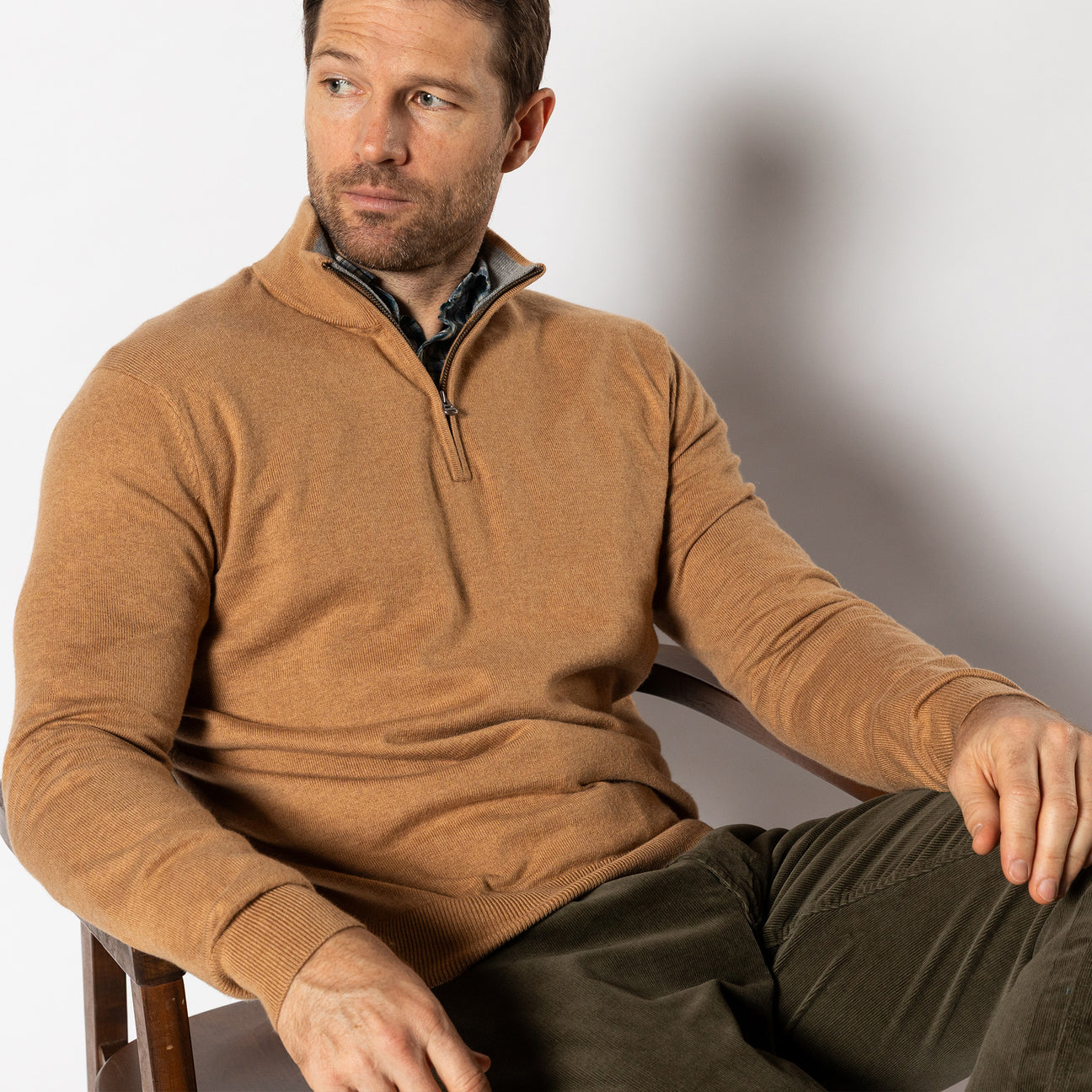 Ridley 1/4 Zip Sweater - Camel