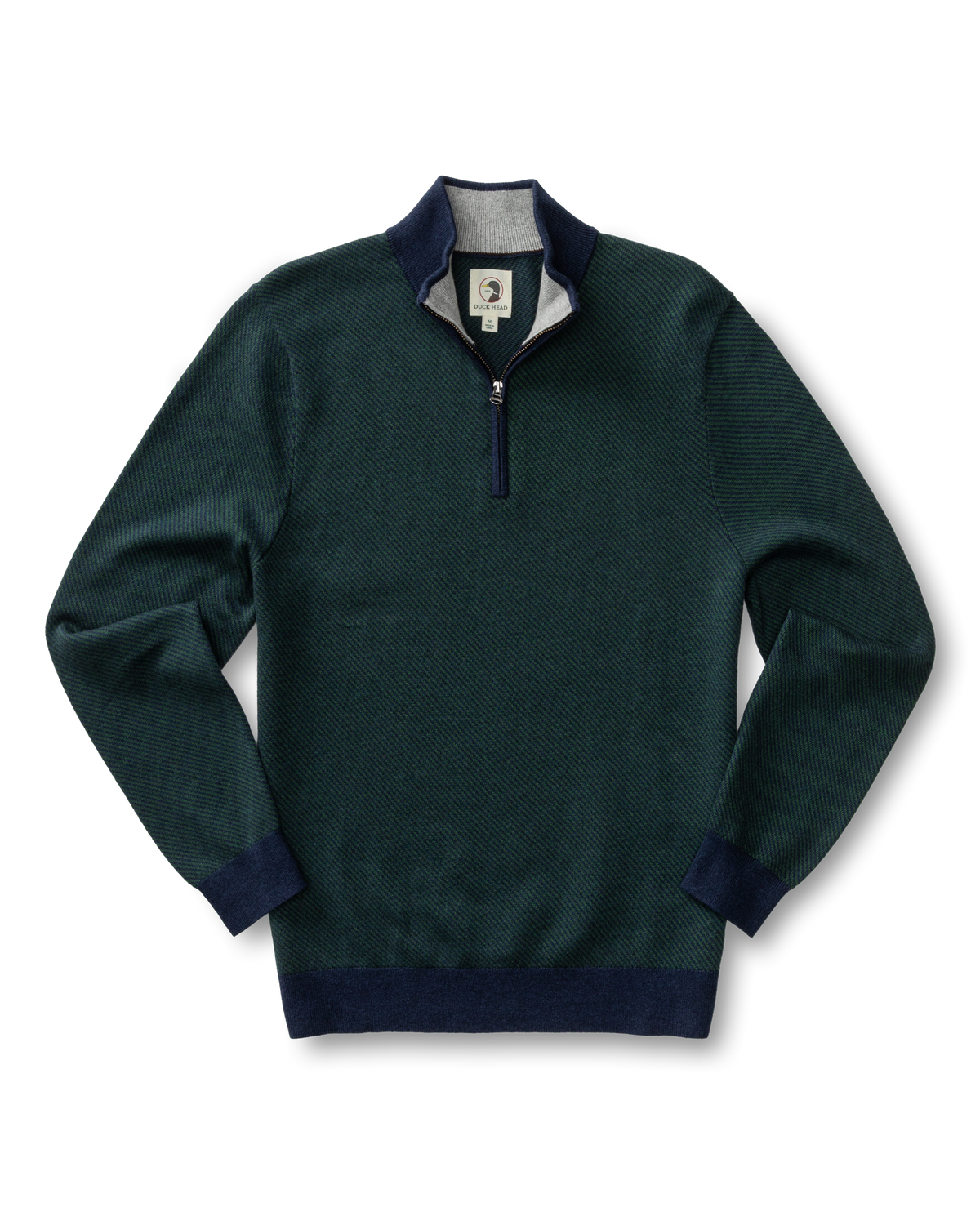 Ridley Cotton Cashmere 1/4 Zip Sweater - Hunter Green Heather