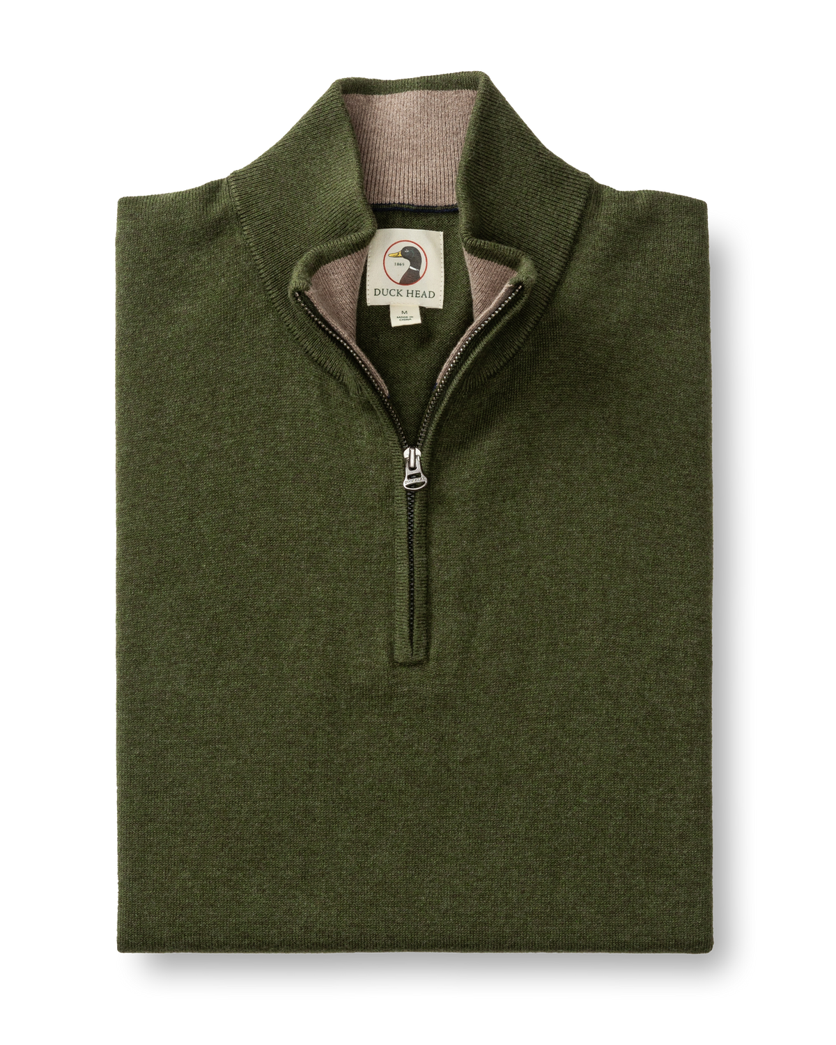Ridley Cotton Cashmere 1/4 Zip Sweater - Deep Olive