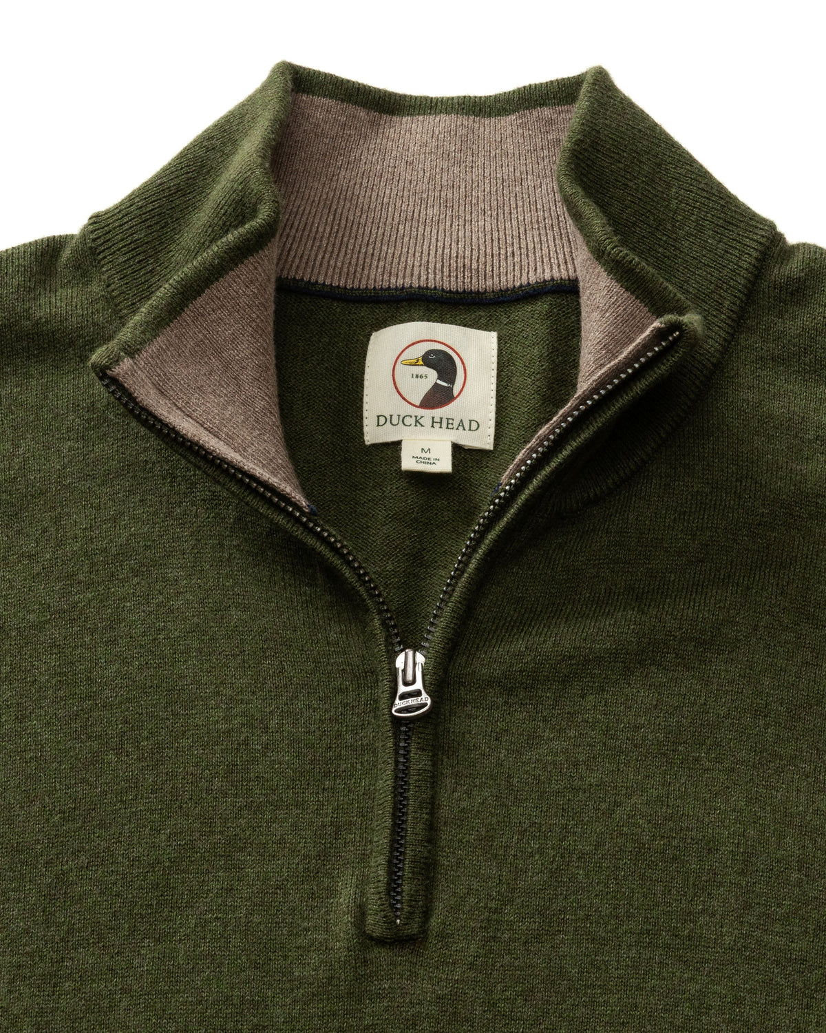 Ridley Cotton Cashmere 1/4 Zip Sweater - Deep Olive