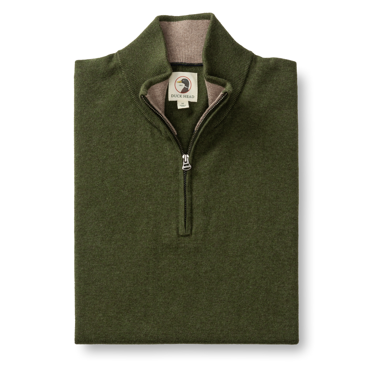 Ridley Cotton Cashmere 1/4 Zip Sweater - Deep Olive