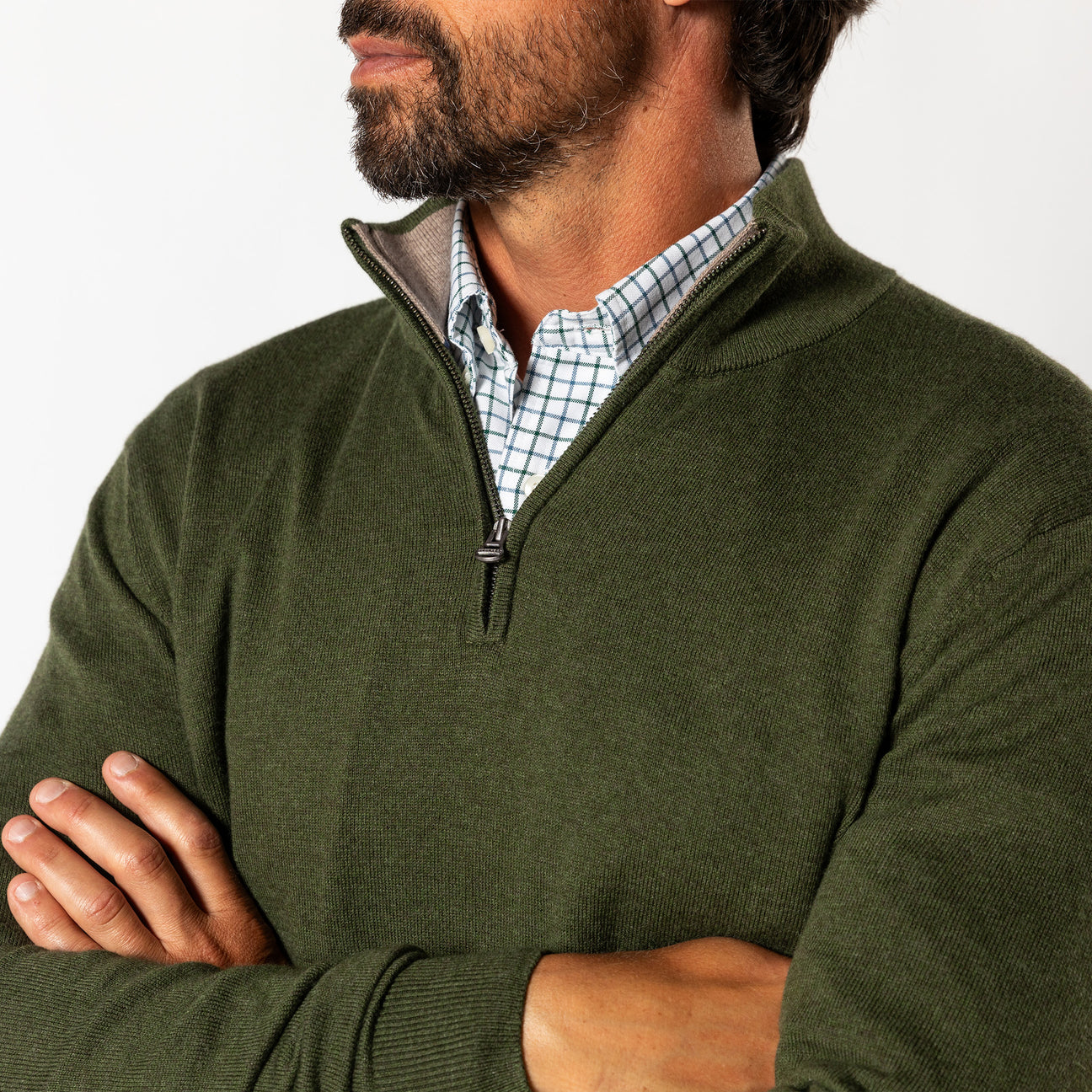 Ridley 1/4 Zip Sweater - Deep Olive