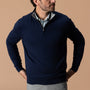 Ridley Cotton Cashmere 1/4 Zip Sweater - Maritime Blue