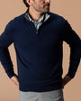 Ridley Cotton Cashmere 1/4 Zip Sweater - Maritime Blue