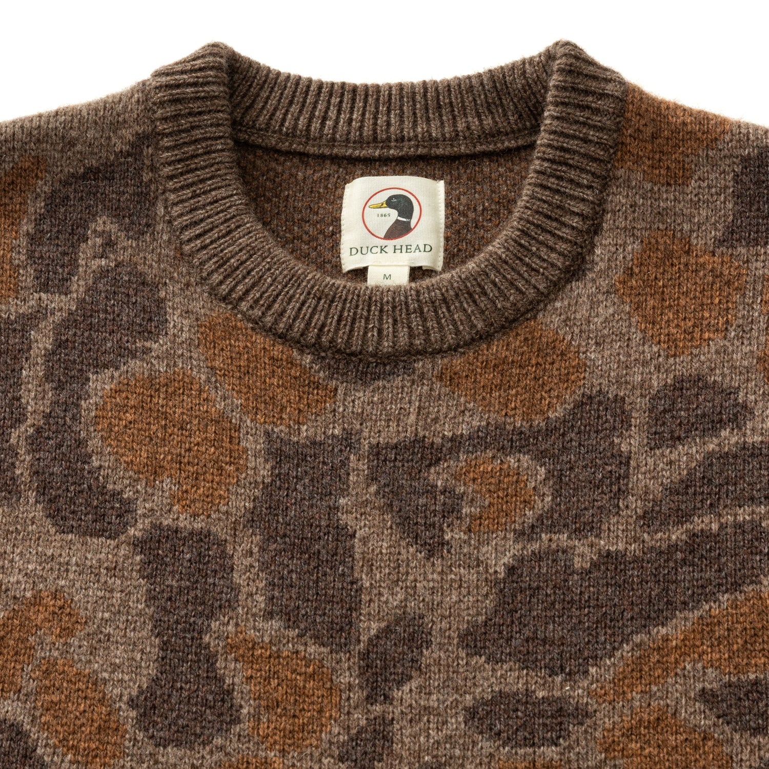 Camo Intarsia Crewneck Sweater - Toasted Khaki Camo