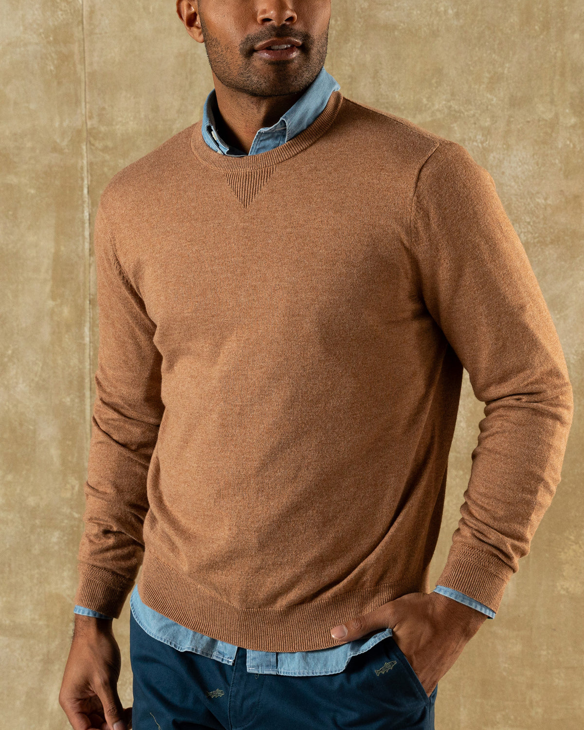 Henson Jersey Crewneck Sweater - Clay Heather