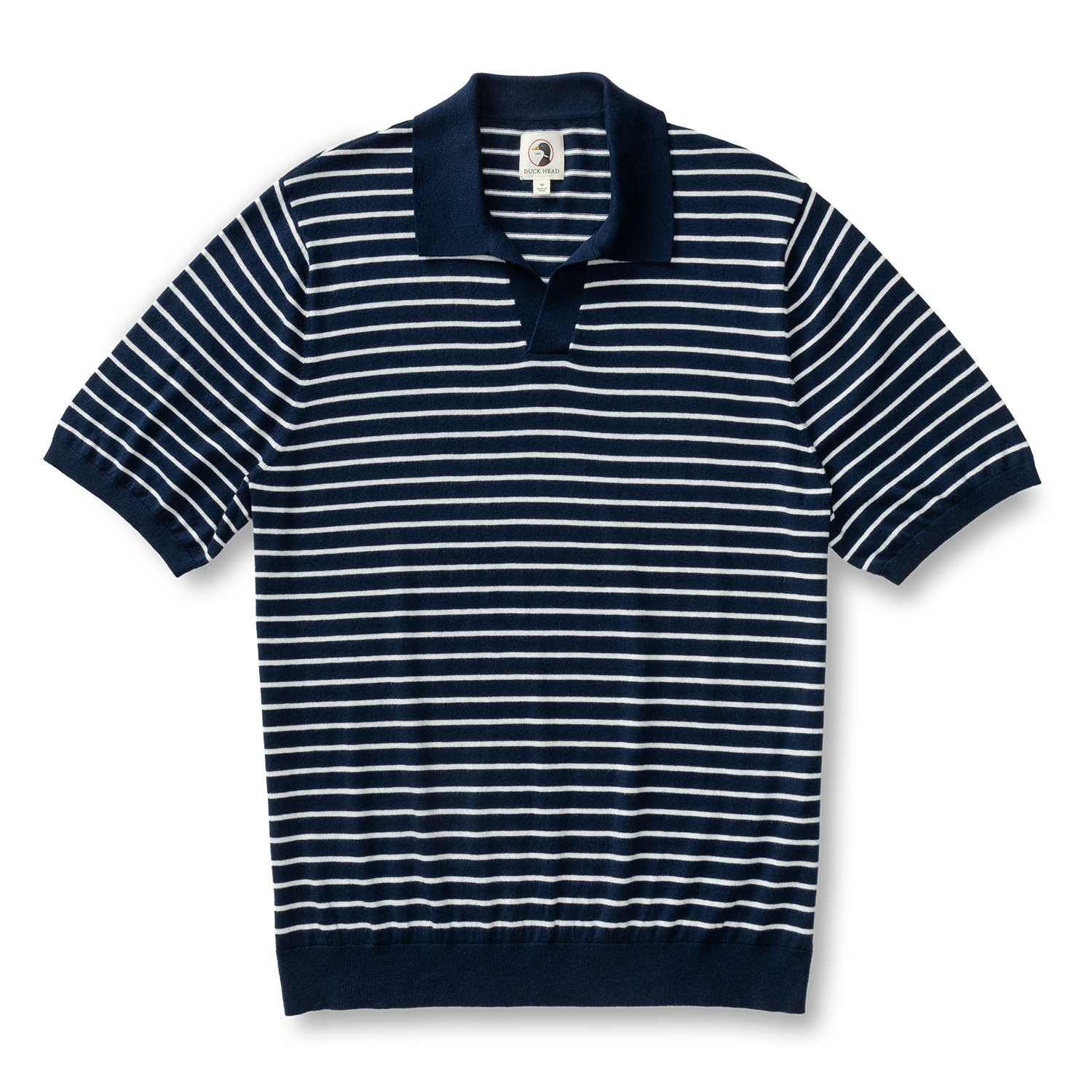 Reeves Striped Sweater Polo - Navy