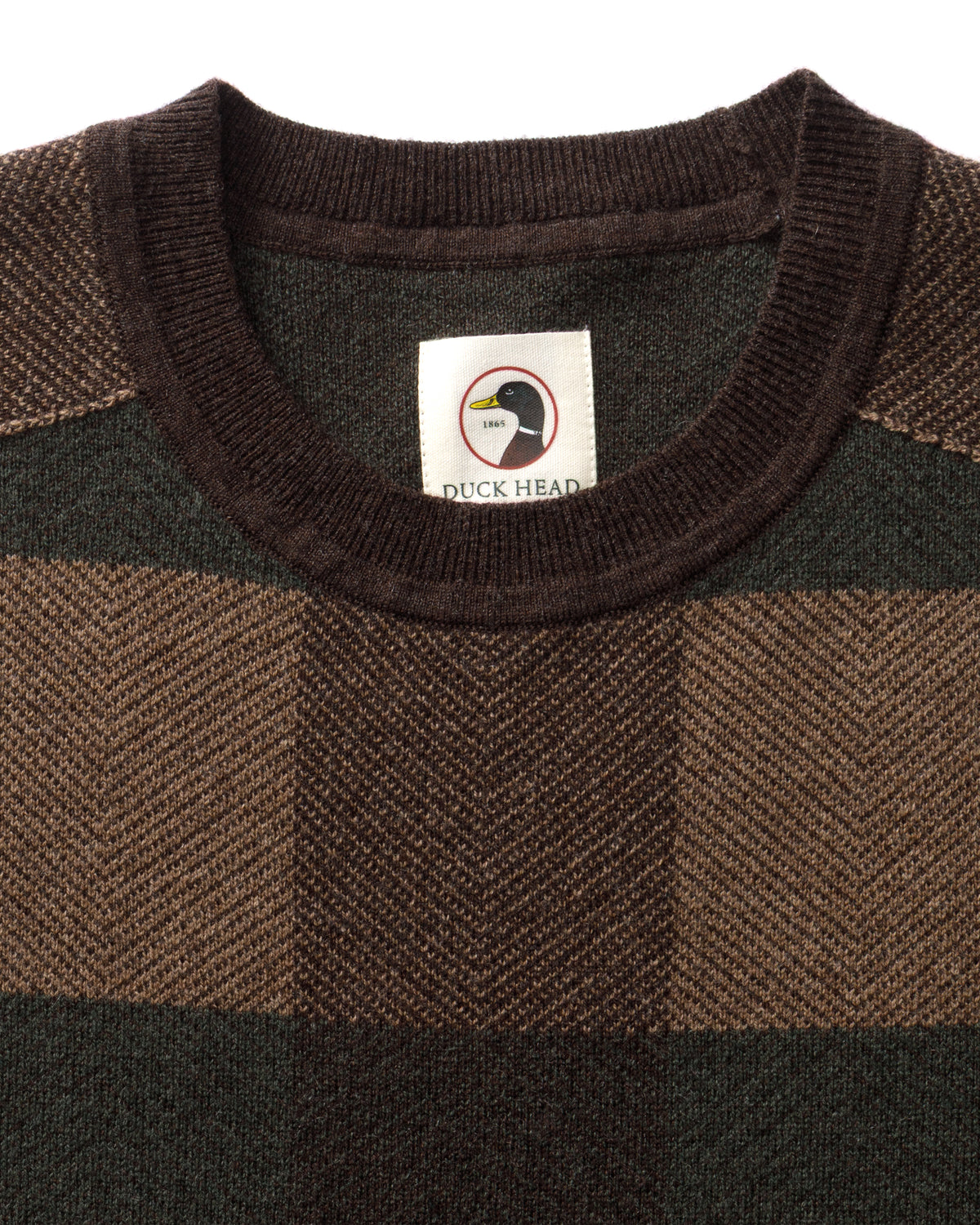 Whitfield Plaid Merino Crewneck Sweater - Chocolate Plum Heather