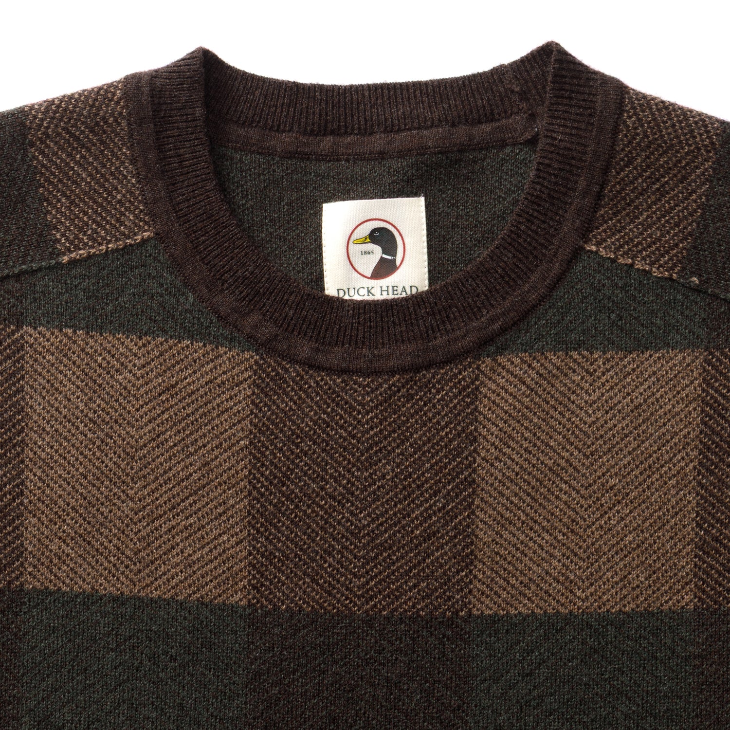 Whitfield Plaid Merino Crewneck Sweater - Chocolate Plum Heather