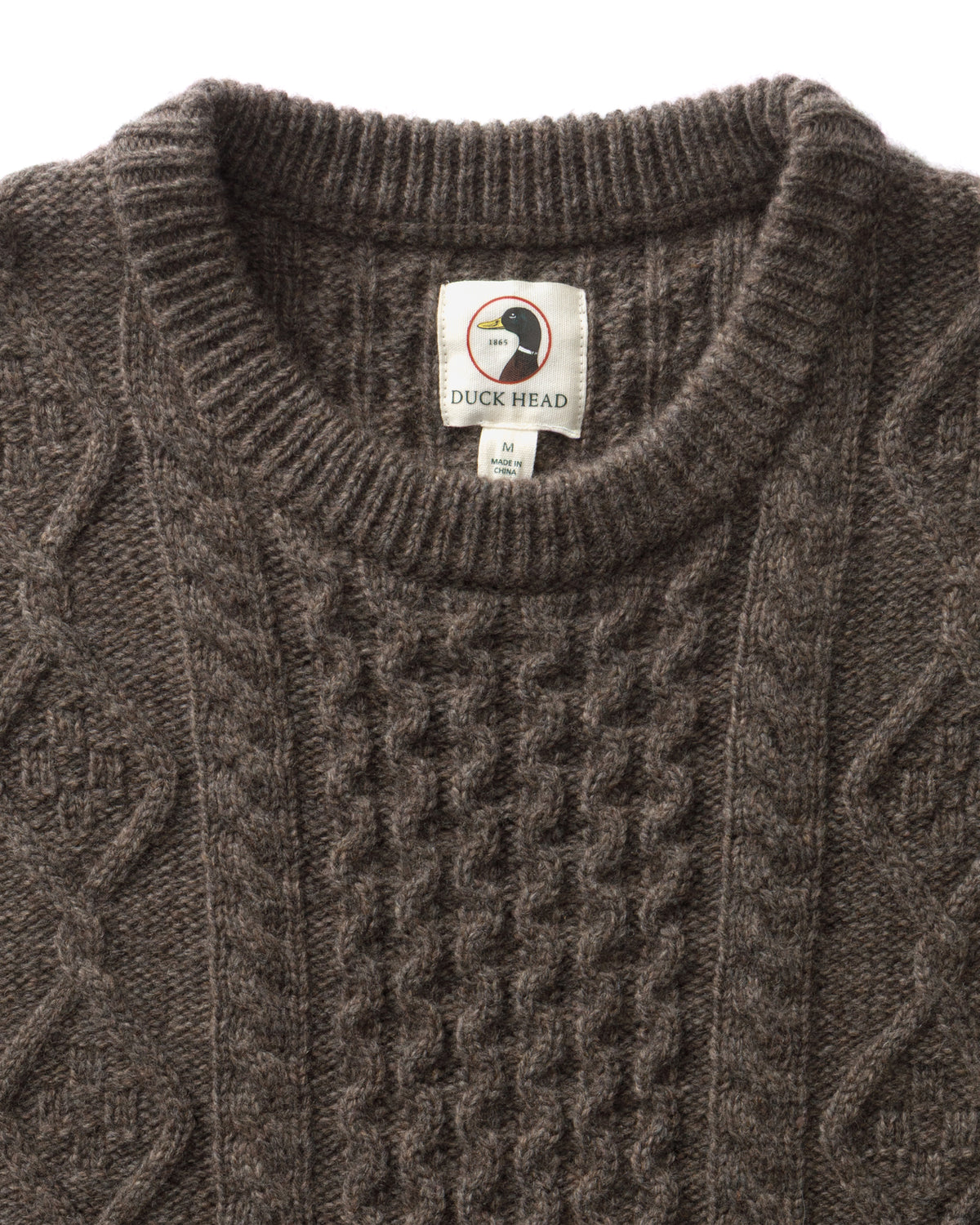 Fisherman Merino Crewneck Sweater - Dark Oak Heather