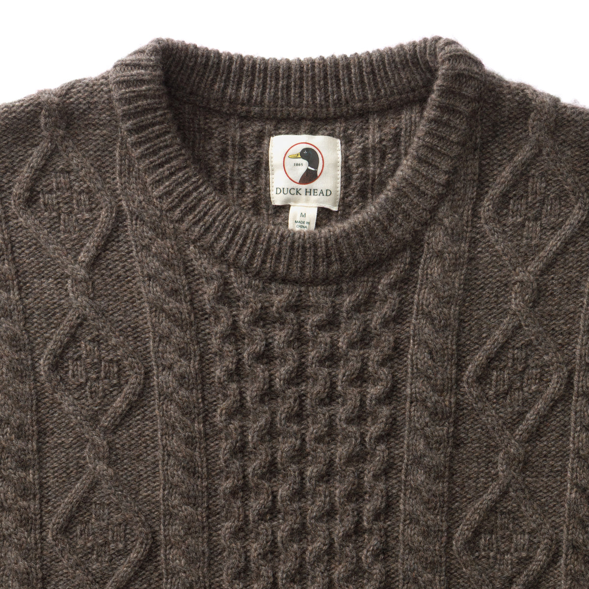 Fisherman Merino Crewneck Sweater - Dark Oak Heather