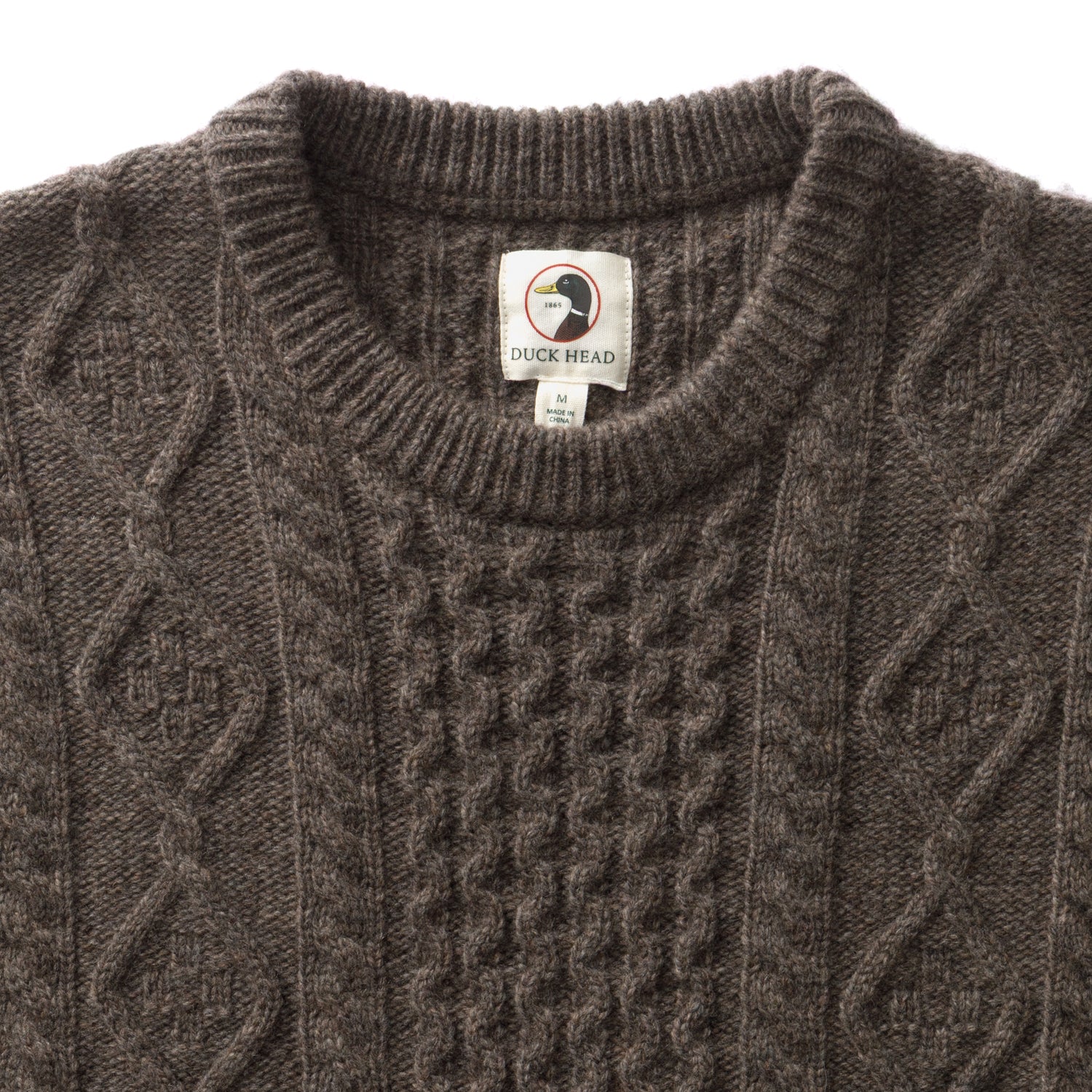 Fisherman Merino Crewneck Sweater - Dark Oak Heather