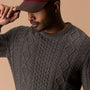 Fisherman Merino Crewneck Sweater - Dark Oak Heather