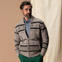 Flying Mallard Merino Intarsia Full Zip Sweater - Clay Heather