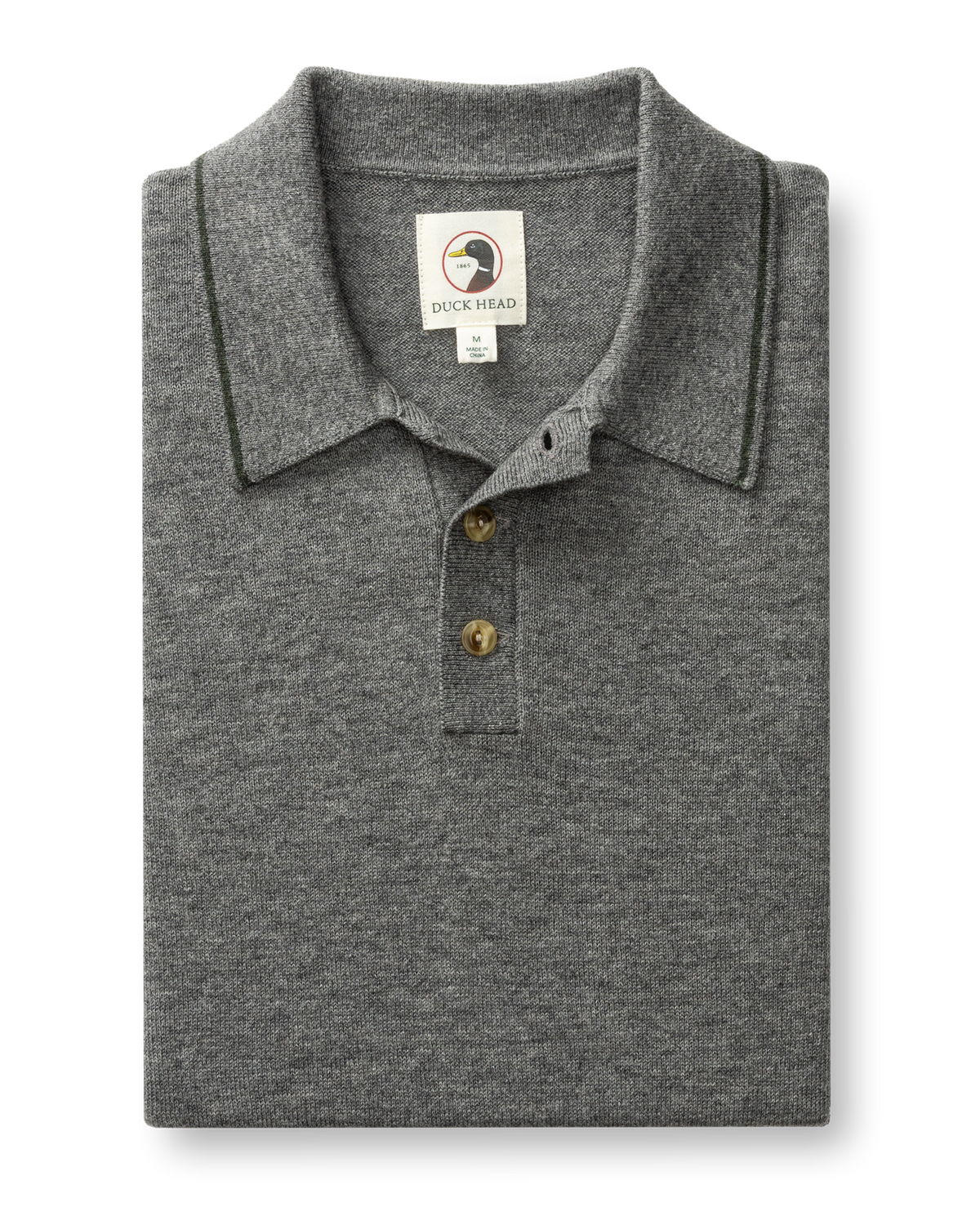Jonas Merino Polo Sweater - Fossil Gray Heather