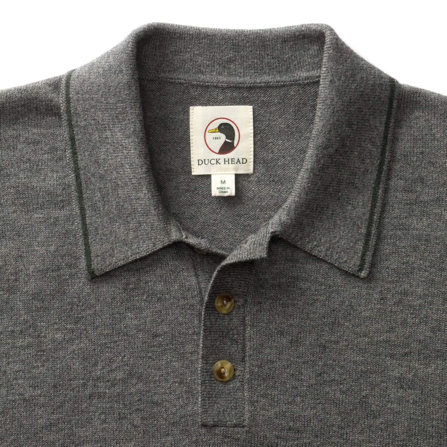 Jonas Merino Polo Sweater - Fossil Gray Heather