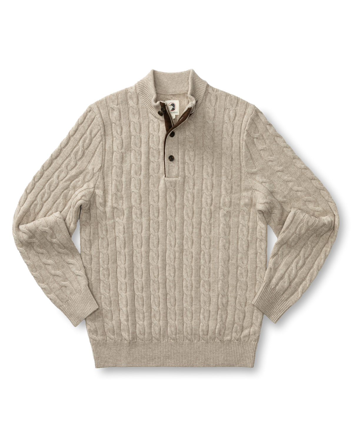 Walcott Merino Cashmere Cable Knit 1/4 Zip Sweater - Stone Heather