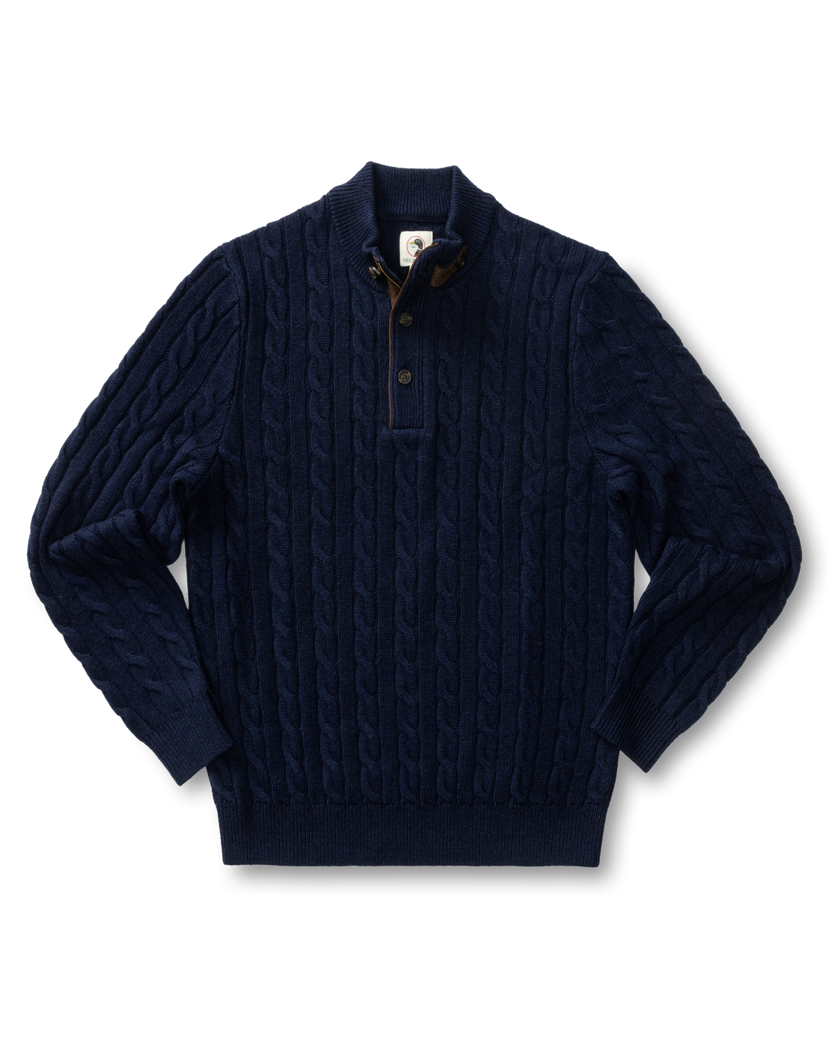 Walcott Merino Cashmere Cable Knit 1/4 Zip Sweater - Deep Navy