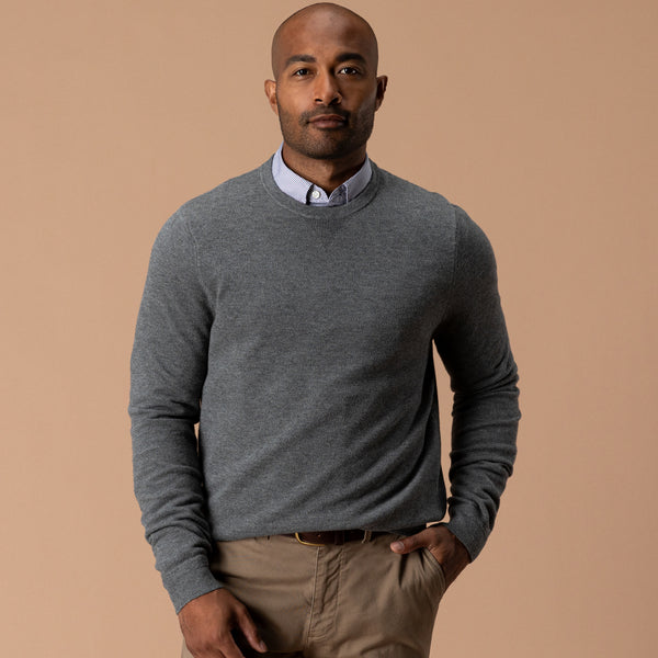 Henson Merino Crewneck Sweater - Brushed Nickel Heather
