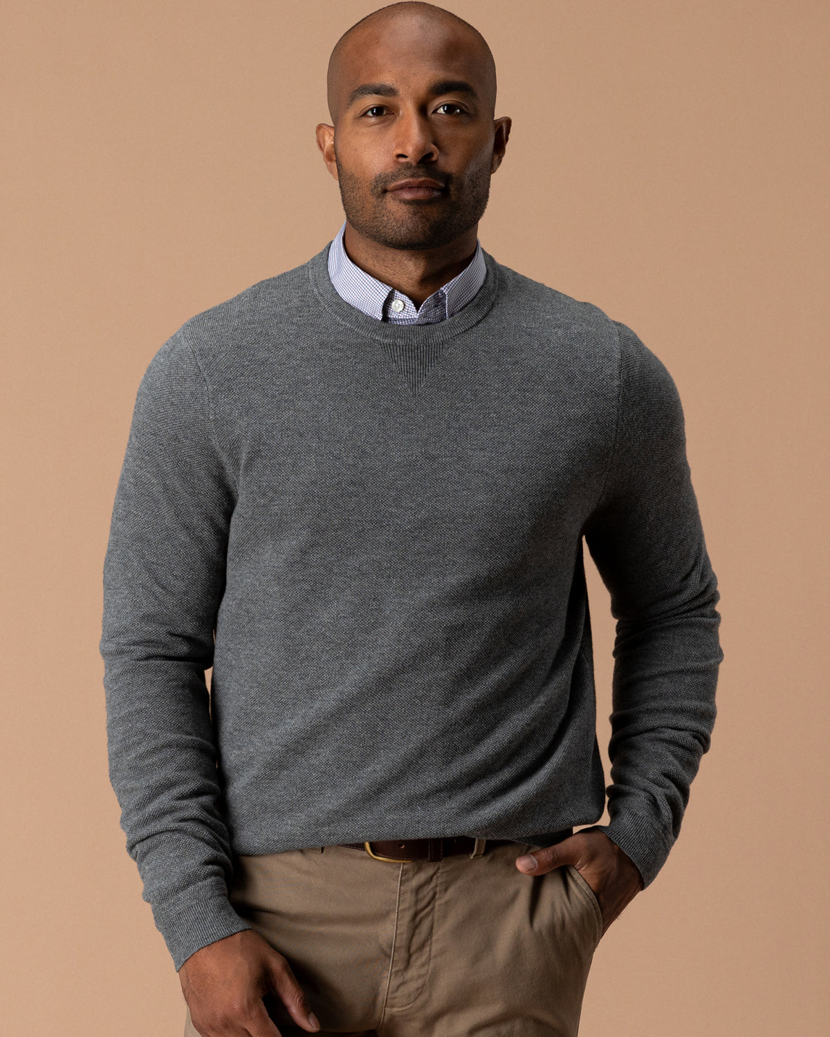 Henson Merino Crewneck Sweater - Brushed Nickel Heather