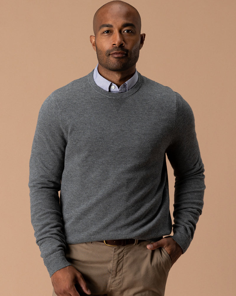 Henson Merino Crewneck Sweater - Brushed Nickel Heather