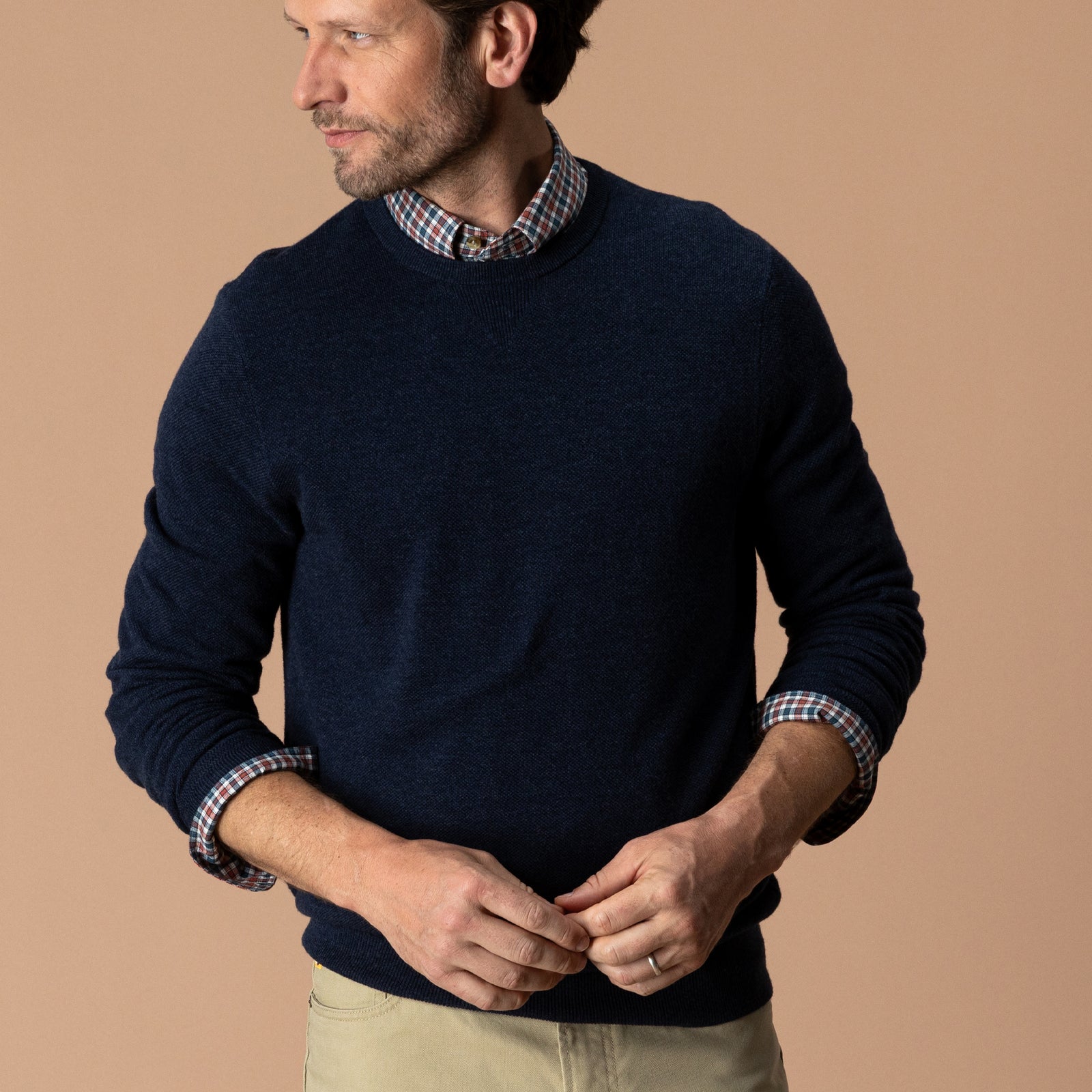 Henson Merino Crewneck Sweater - Navy Heather