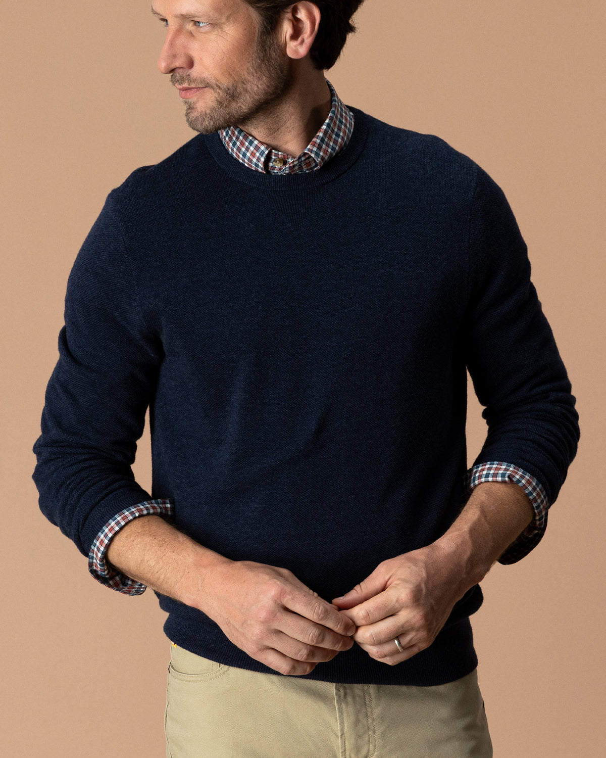 Henson Merino Crewneck Sweater - Navy Heather
