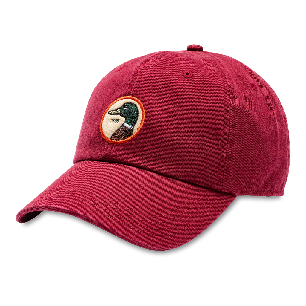 Circle Patch Twill Hat - Deep Red