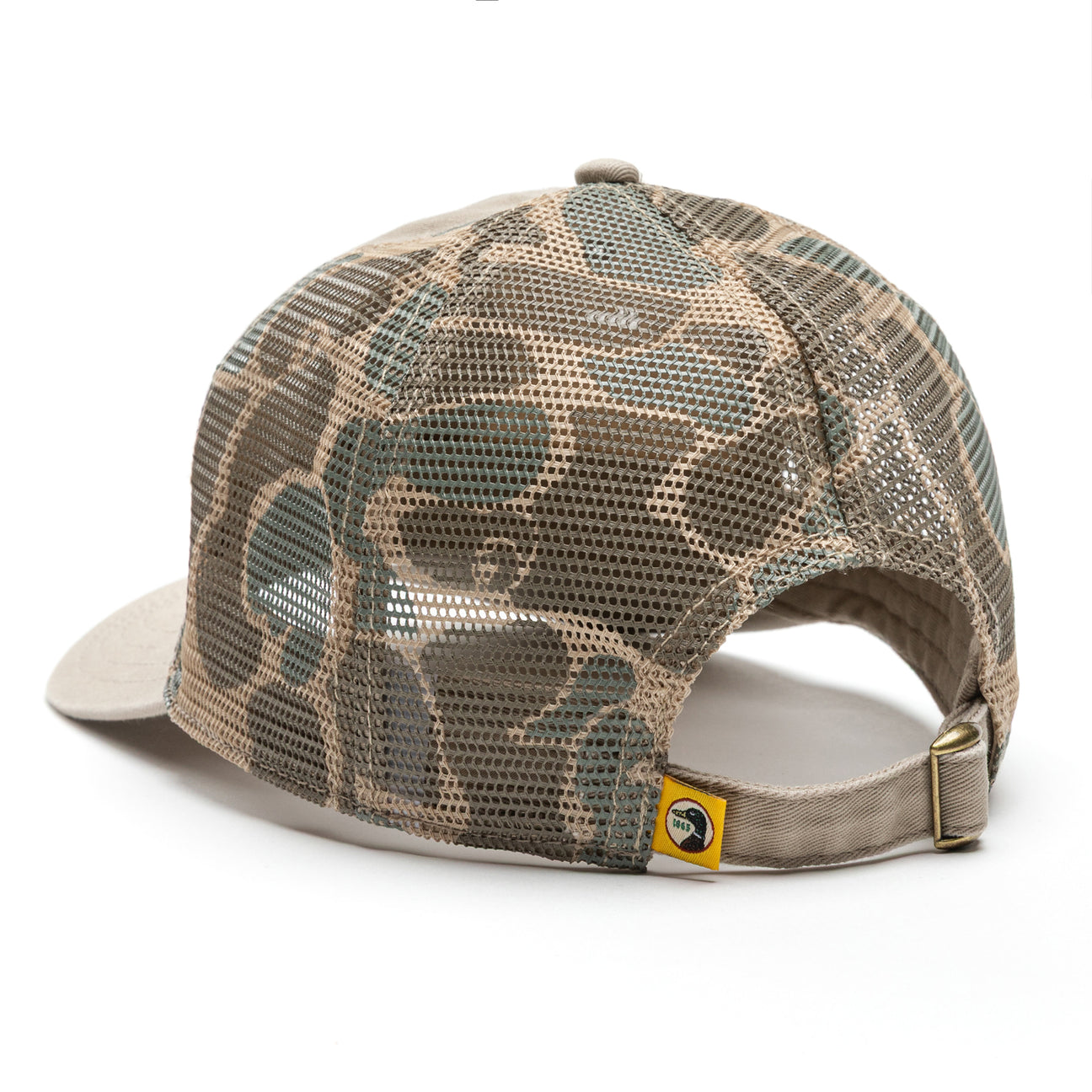 Trucker Hat With Camo Mesh - Stone