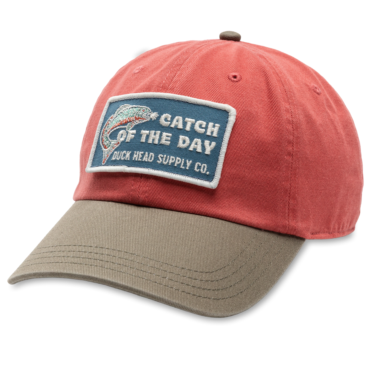 Catch Of The Day Patch Cotton Twill Hat - Rosewood