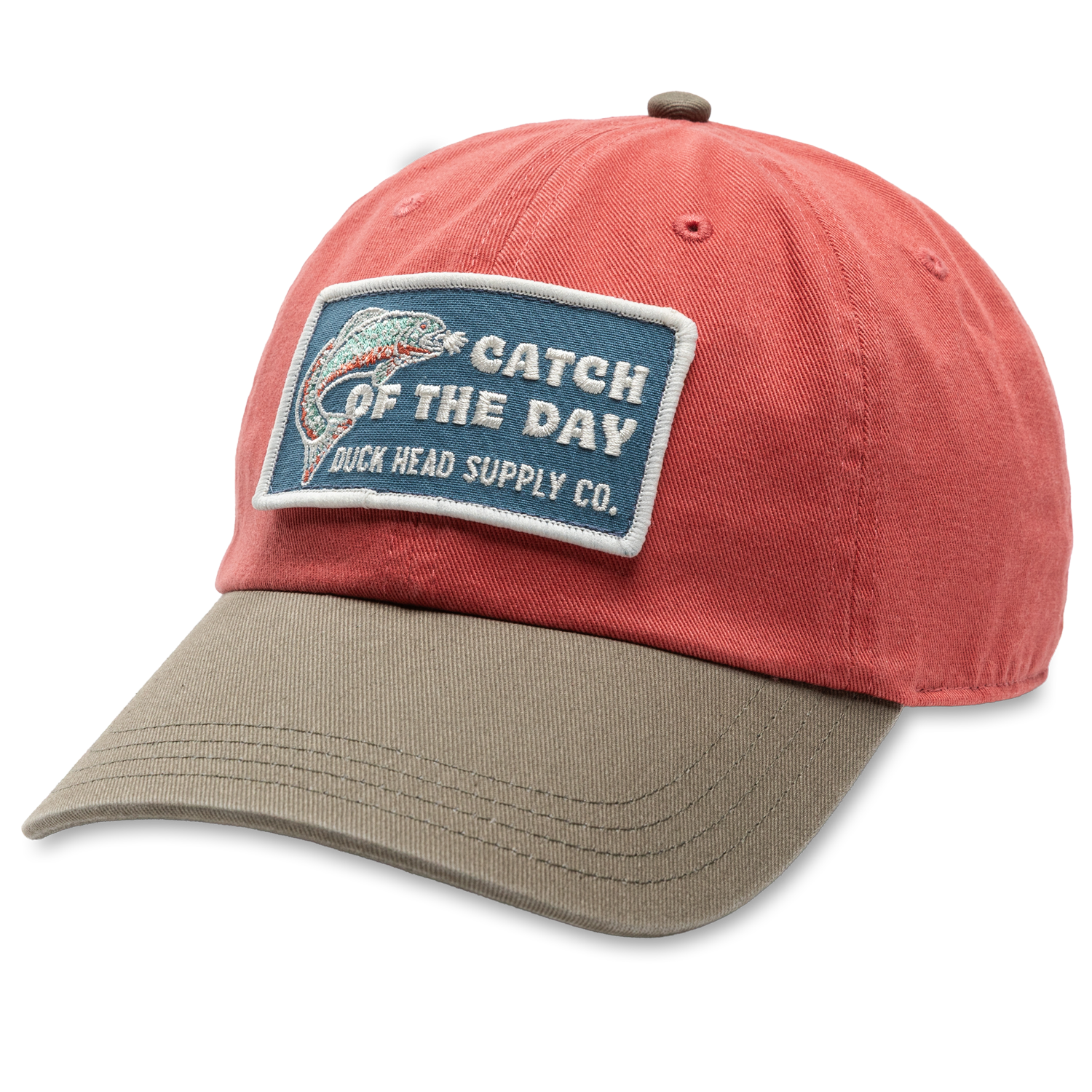 Catch Of The Day Patch Cotton Twill Hat - Rosewood