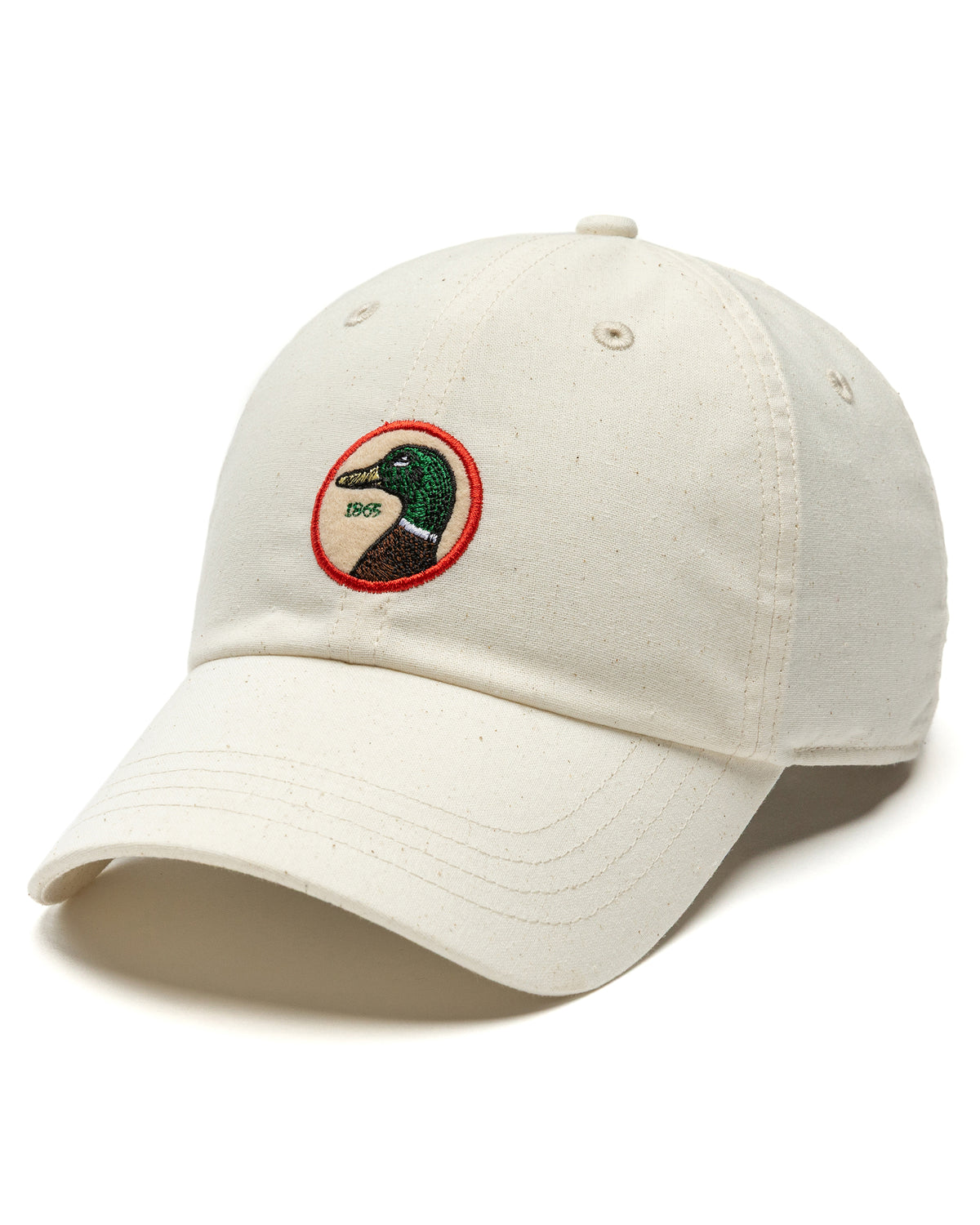 Circle Patch Cotton Linen Hat - Natural