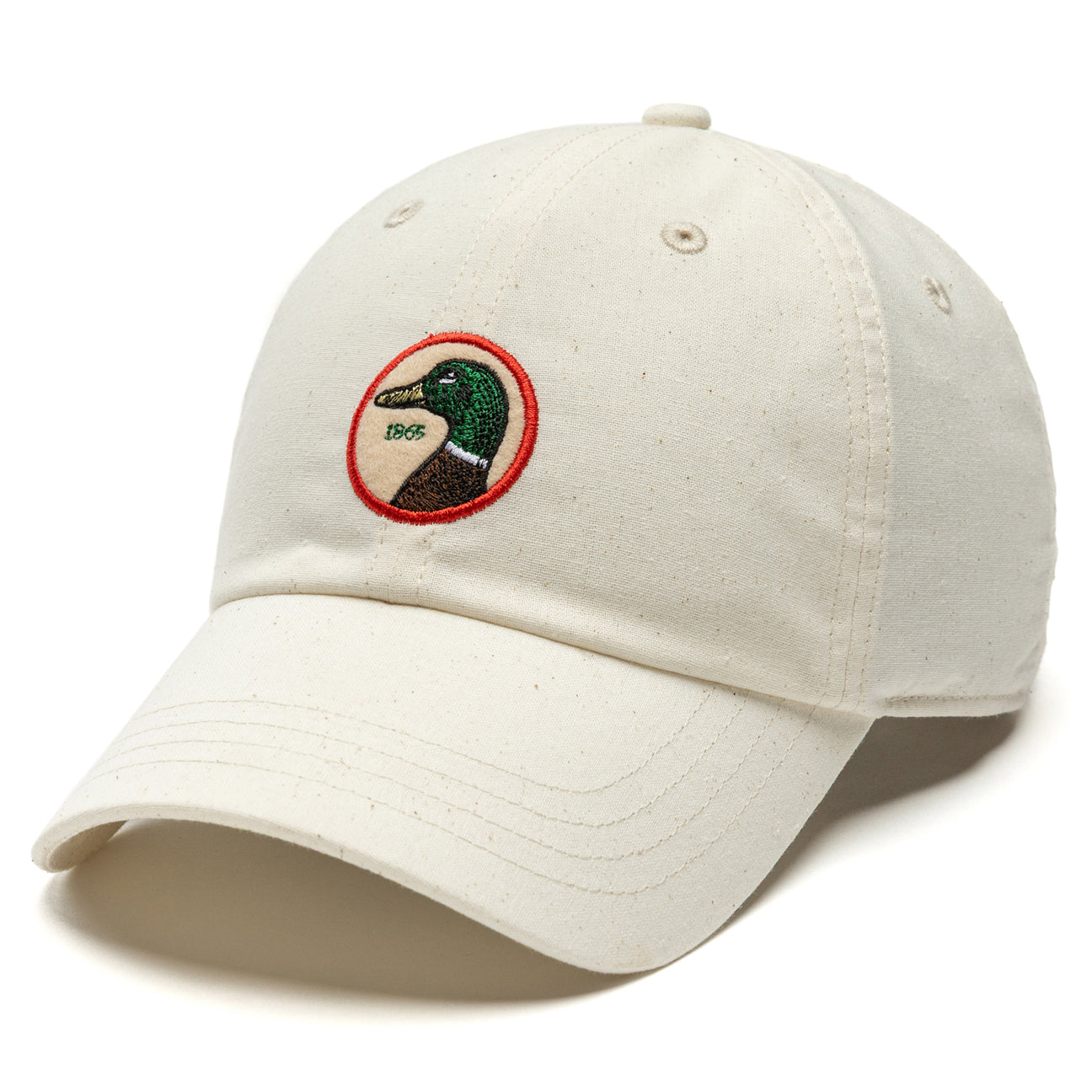 Circle Patch Cotton Linen Hat - Natural