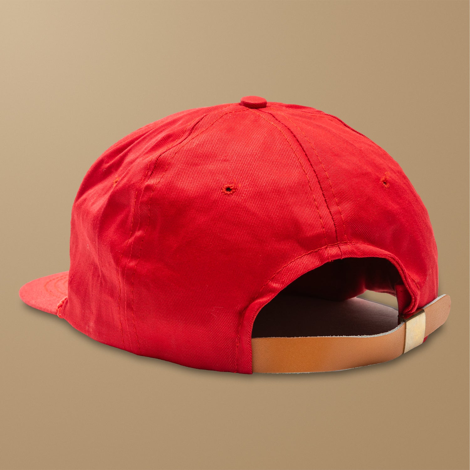 Red 5-Panel Unstructured Rope Hat
