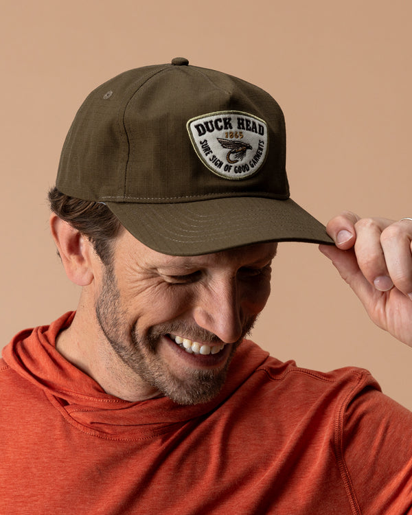 Fly Lure Ripstop Unstructured 5-Panel Hat - Dark Olive