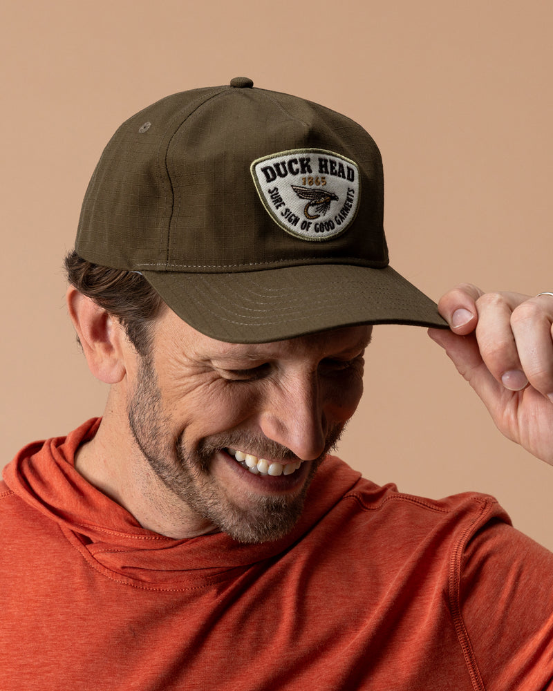 Fly Lure Ripstop Unstructured 5-Panel Hat - Dark Olive
