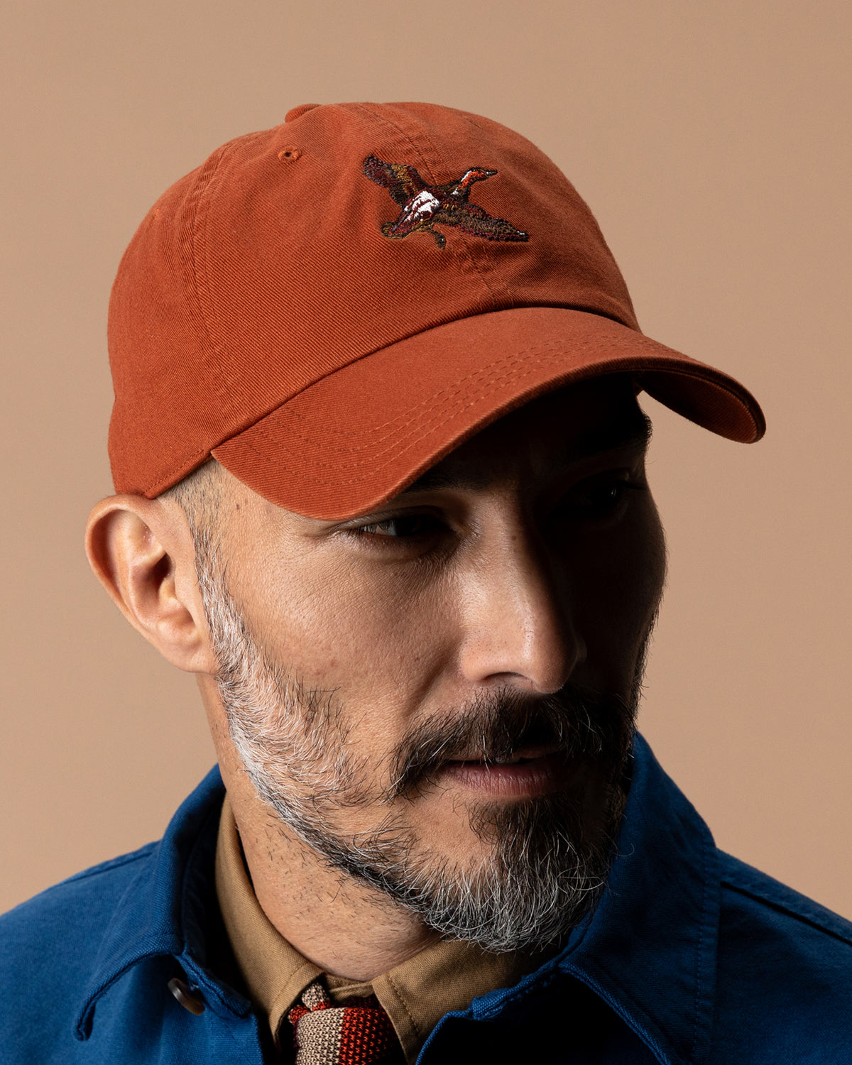 Vintage Motif Cotton Twill Hat - Red Earth