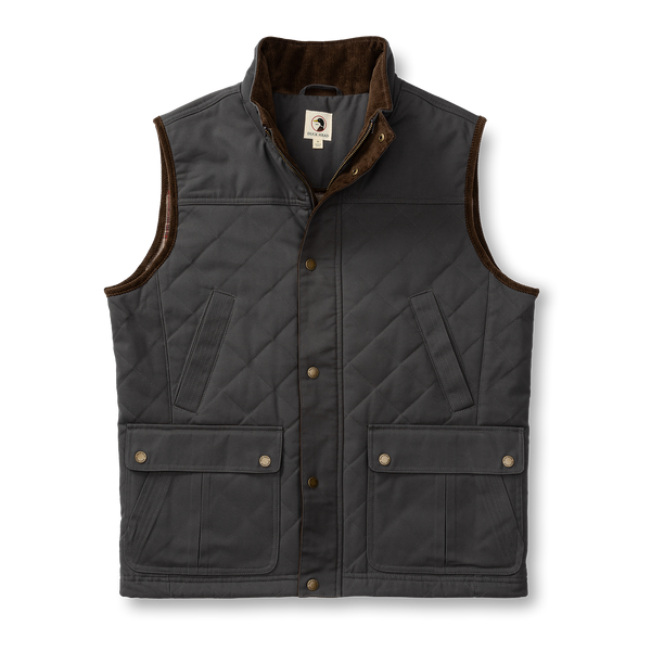 Waxed Duck Canvas Quilted Vest - Magnet Grey