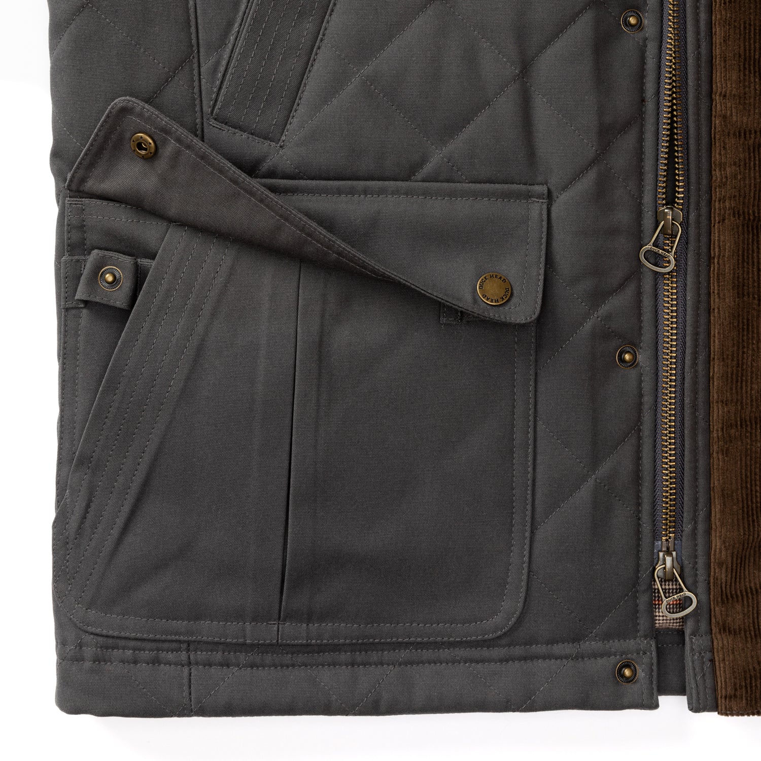 Waxed Duck Canvas Quilted Vest - Magnet Grey