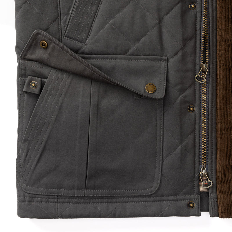 Waxed Duck Canvas Quilted Vest - Magnet Grey