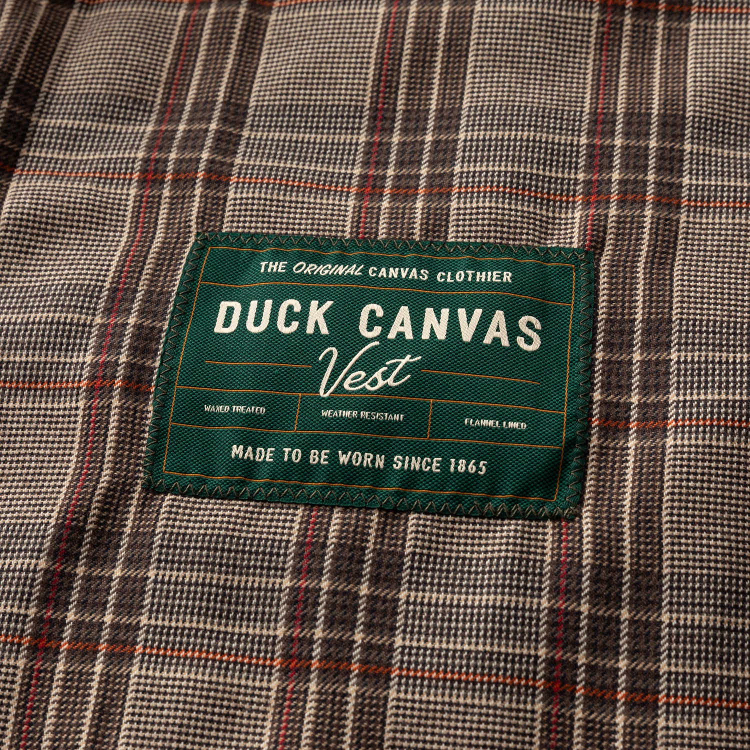 Waxed Duck Canvas Quilted Vest - Crocodile Brown