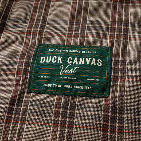 Waxed Duck Canvas Quilted Vest - Crocodile Brown