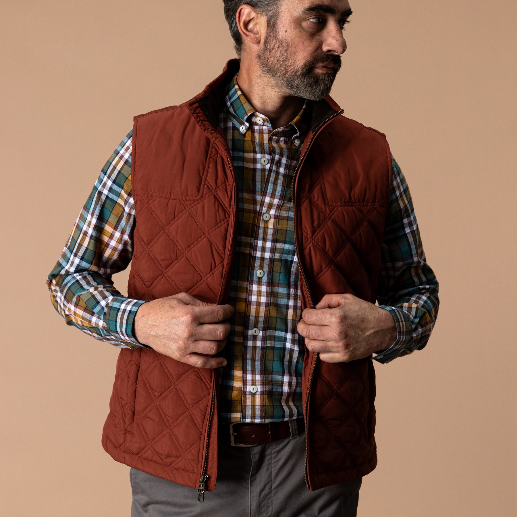 Fremont Sport Performance Quilted Vest - Brandy Brown