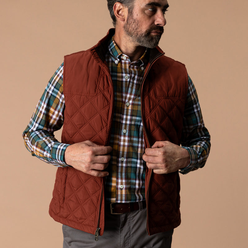 Fremont Sport Performance Quilted Vest - Brandy Brown
