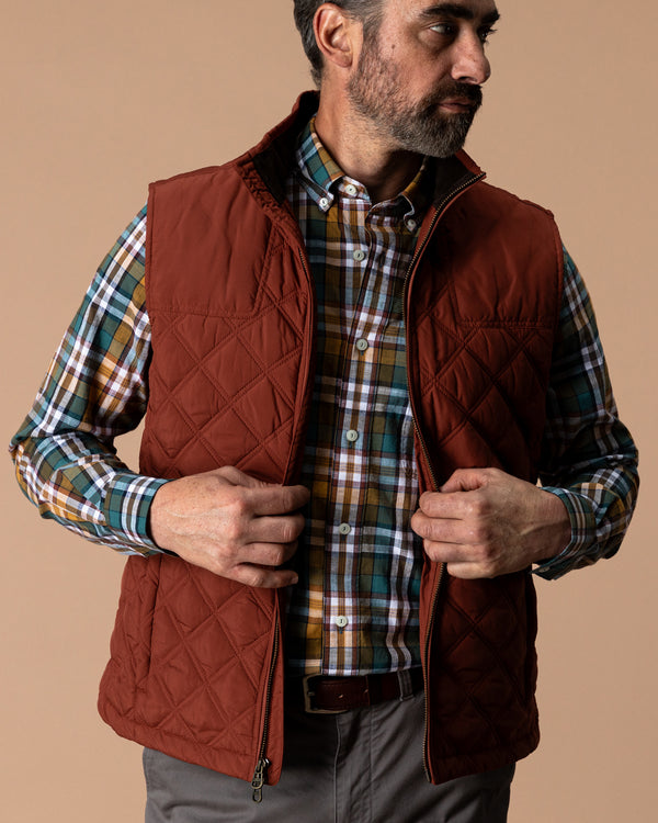 Fremont Sport Performance Quilted Vest - Brandy Brown
